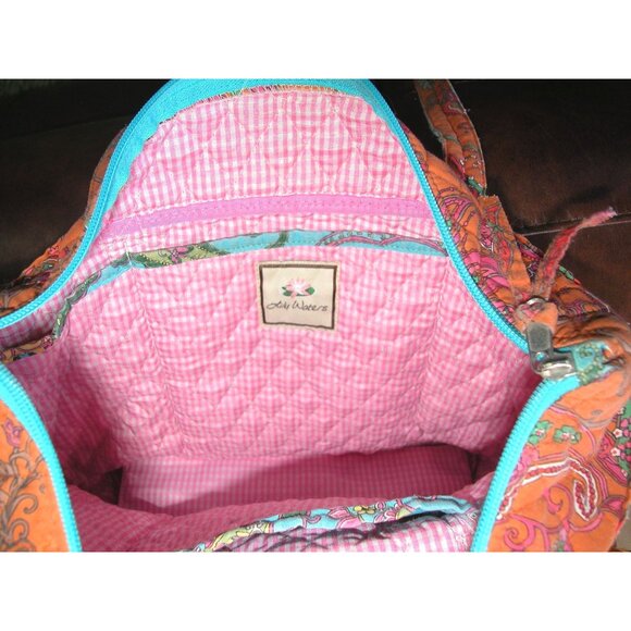 Lily Waters Quilted Paisley Tote Bag With Pink Lining - Picture 5 of 5
